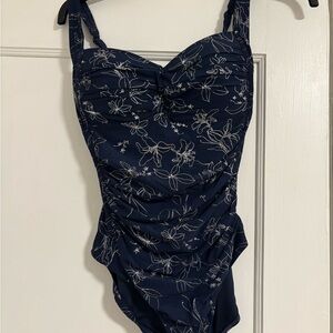 Floral Navy One Piece Swimsuit